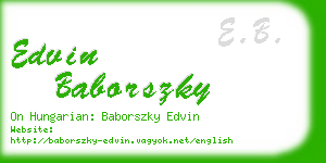 edvin baborszky business card